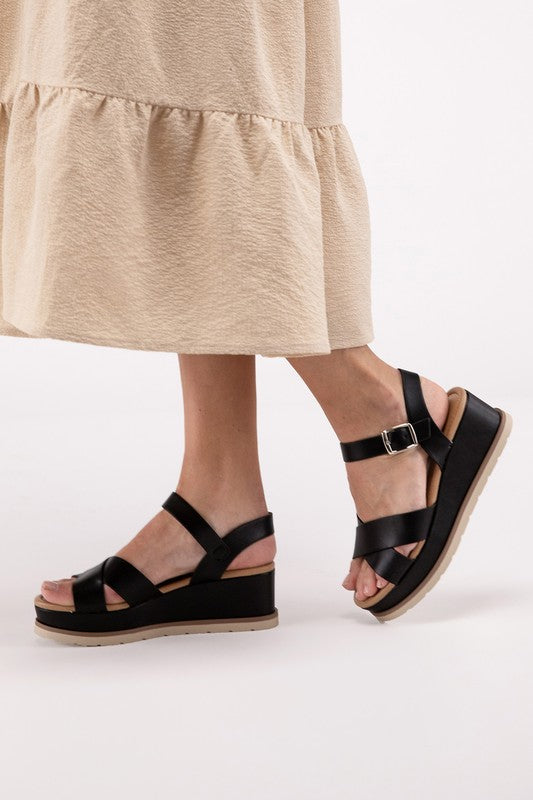 Emily Strap Wedge Sandals