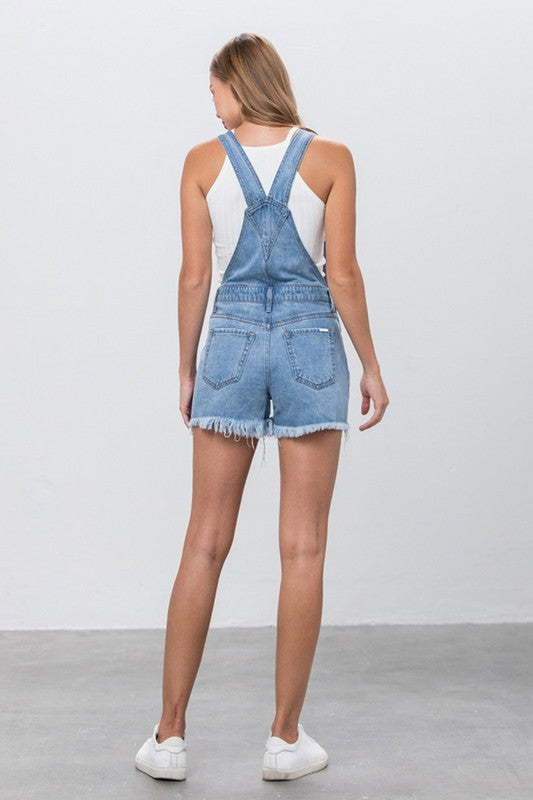 Distressed Zola Overall Shorts