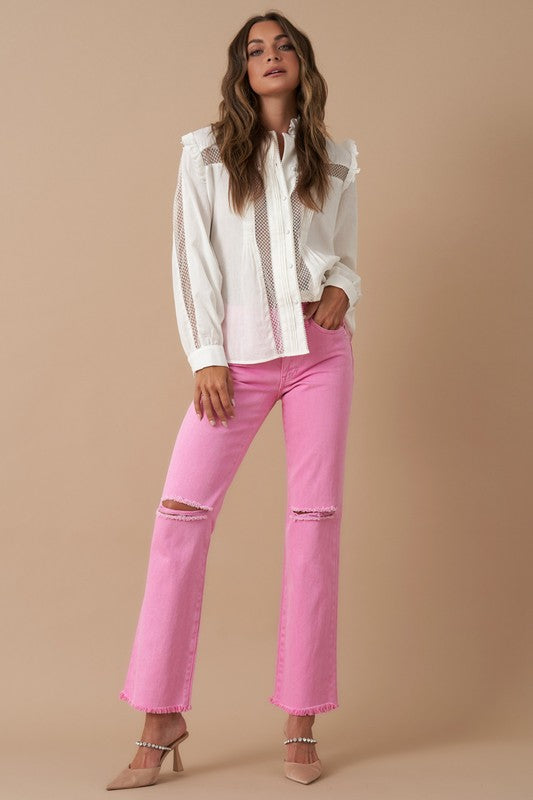 Maya High Rise Slim Straight Jeans