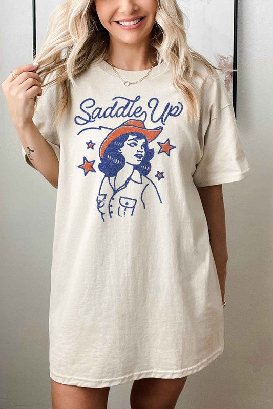 Saddle Up Country Oversized Graphic Tee