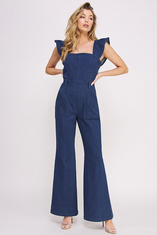 Piper Ruffle Flare Leg Jumpsuit