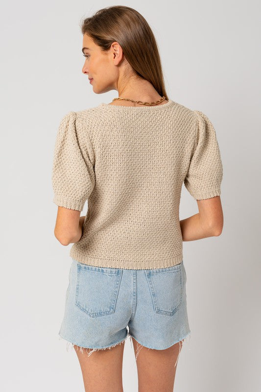 Blake Round Neck Texture Top