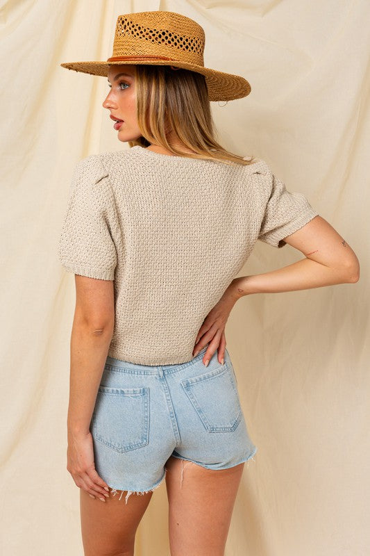 Blake Round Neck Texture Top