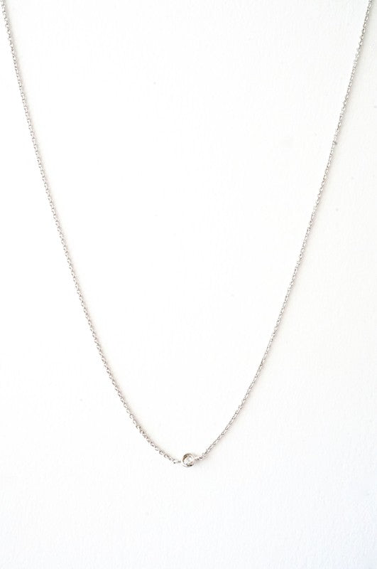 Single Bezeled Crystal Necklace