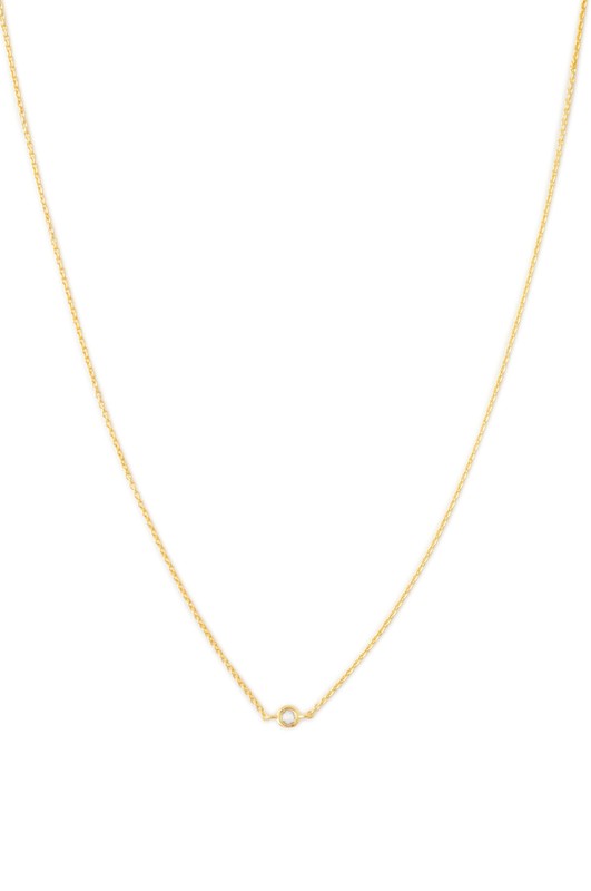 Single Bezeled Crystal Necklace