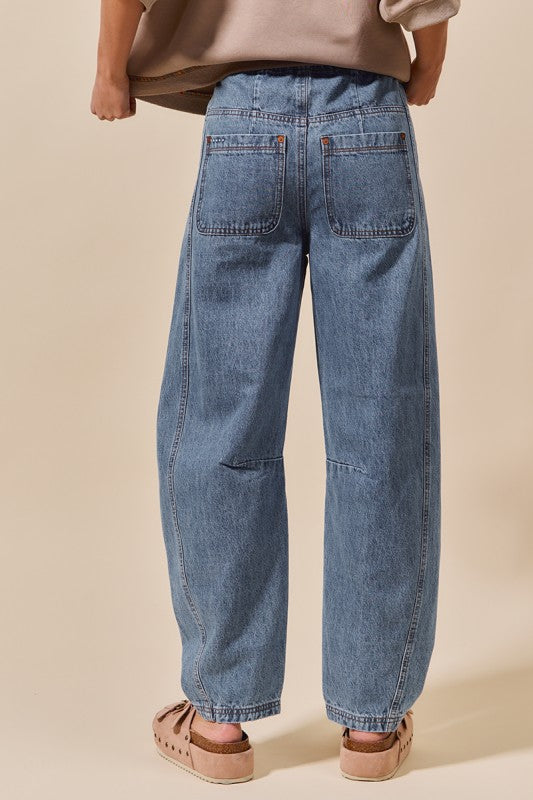 Macey Mid Rise Barrel Pants