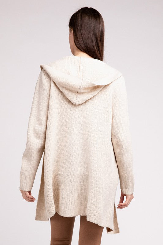 Cashmere hooded cardigan hot sale