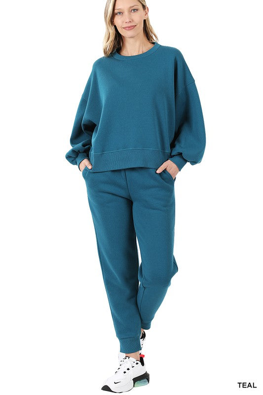 Adley Balloon Sleeve Sweatshirt & Sweatpants Set