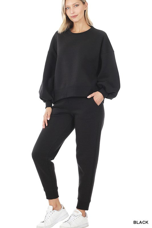 Adley Balloon Sleeve Sweatshirt & Sweatpants Set