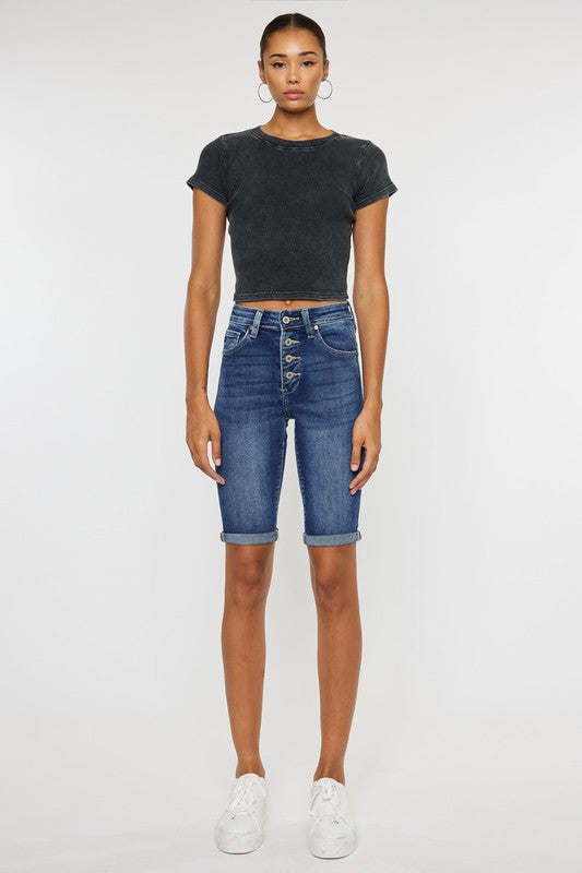 Krista High Rise Cuff Bermuda Shorts