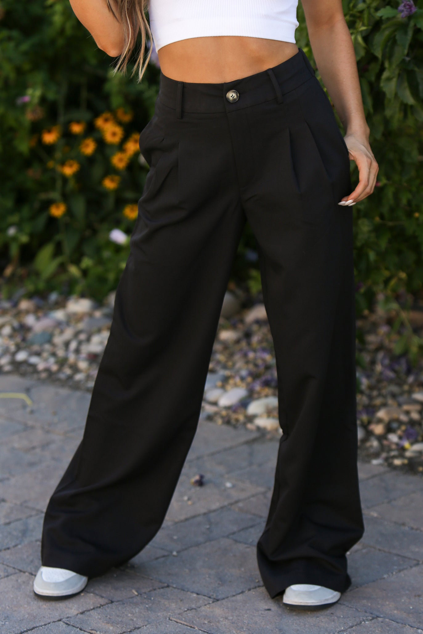 The Obsessions Boutique High Rise Wide Leg Trousers Small 0 4 Black