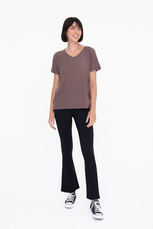 Janya Ribbed Flare High-Waist Leggings