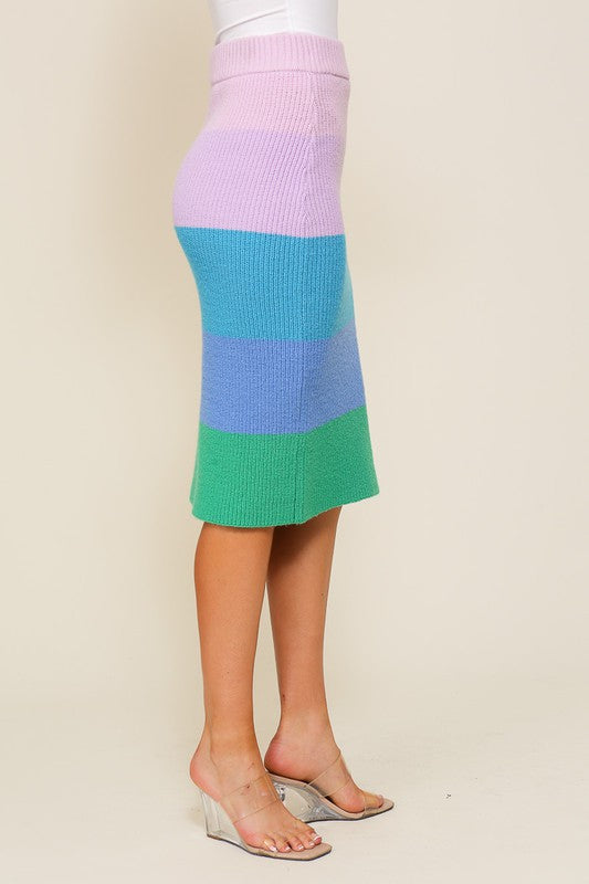 High-Waisted Midi Sweater Skirt