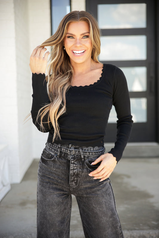 Cleo Scalloped Top