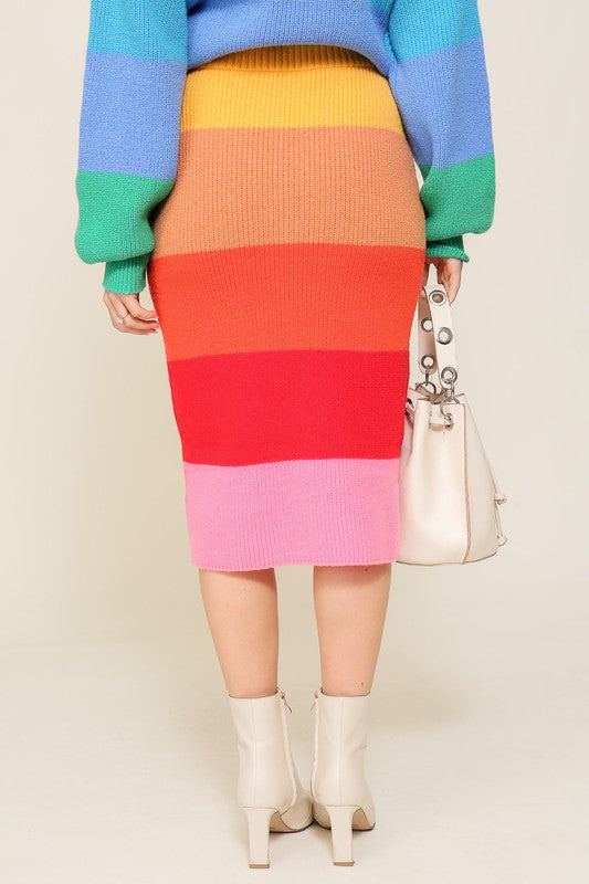 High-Waisted Midi Sweater Skirt