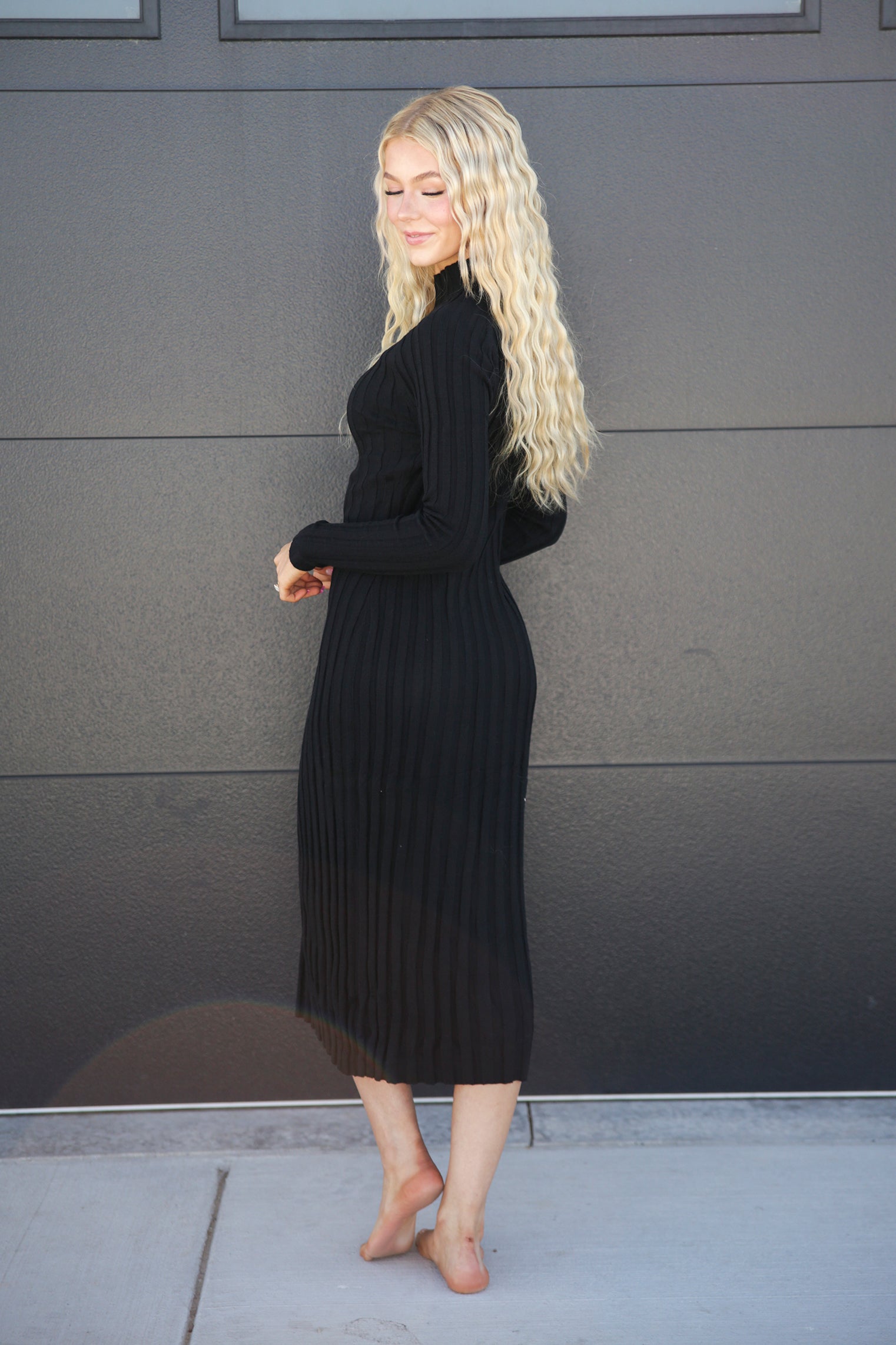 Amelia Ribbed Mock Neck Dress The Obsessions Boutique Amelia Ribbed Mock Neck Dress The Obsessions Boutique