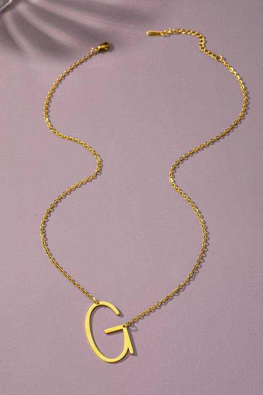 Large Initial Pendant Necklace