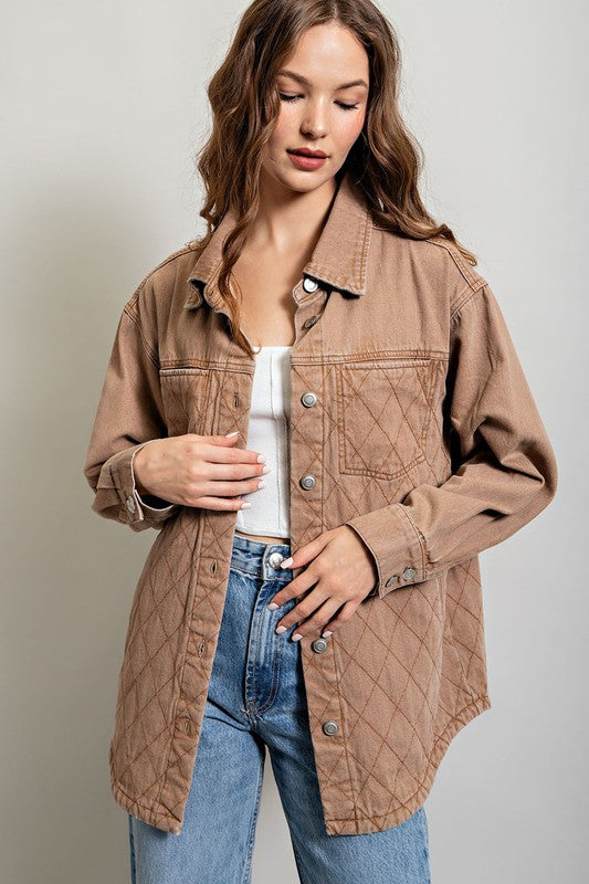 Tia Quilted Button Down Jacket