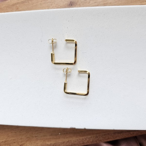 Square Up Gold Earrings