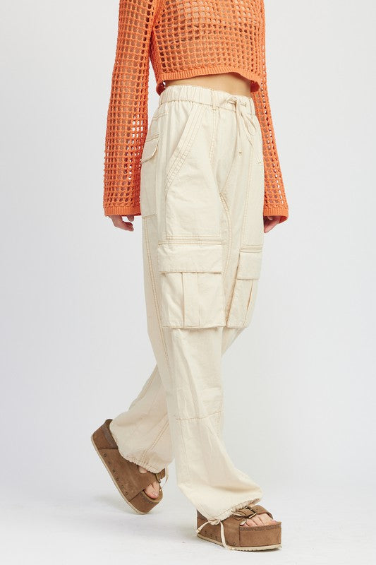 Ryann Cargo Pants with Drawstrings