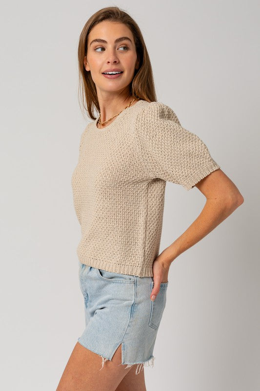 Blake Round Neck Texture  Top