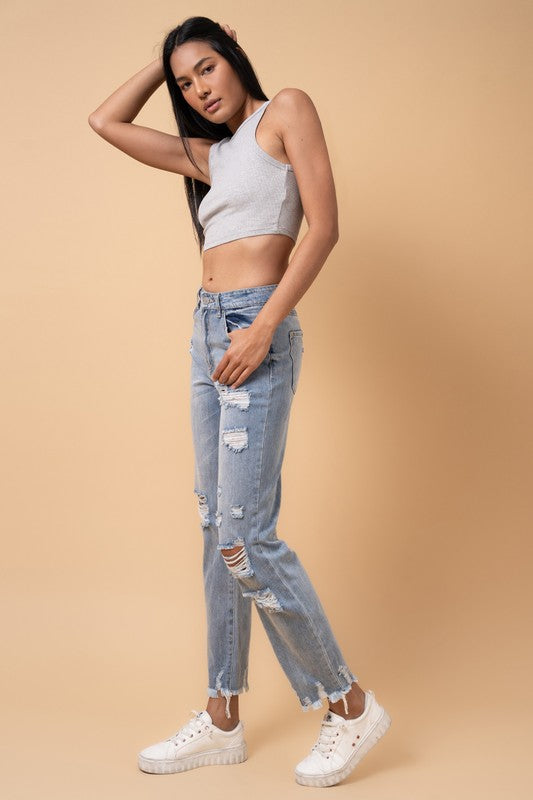 Owen Distressed Girlfriend Jeans