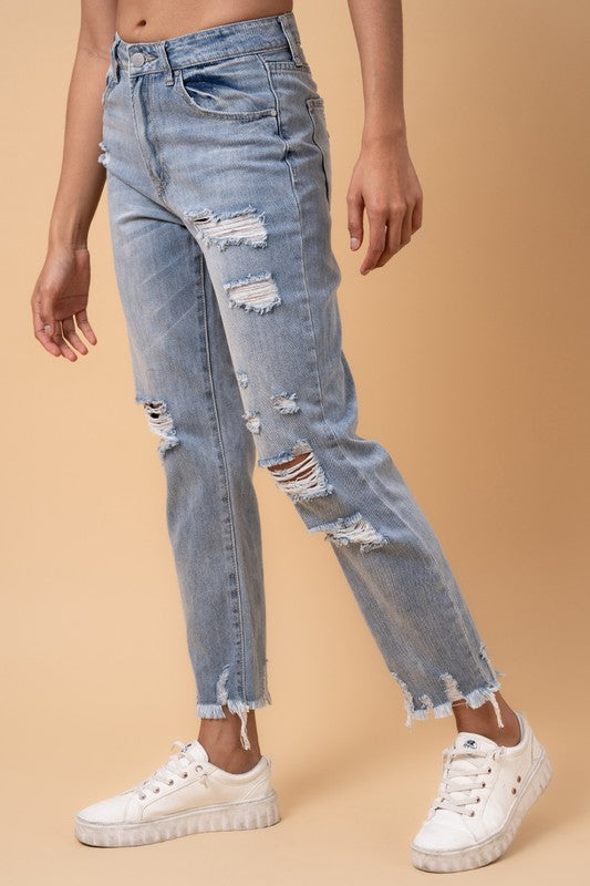 Owen Distressed Girlfriend Jeans