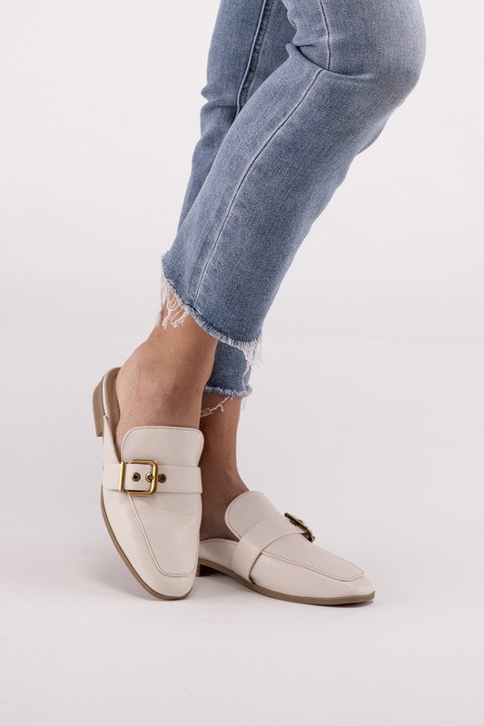 Morris Buckle Backless Slides Loafer Shoes