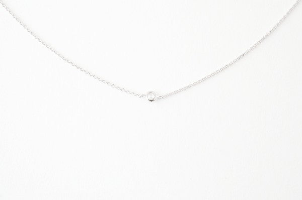 Single Bezeled Crystal Necklace
