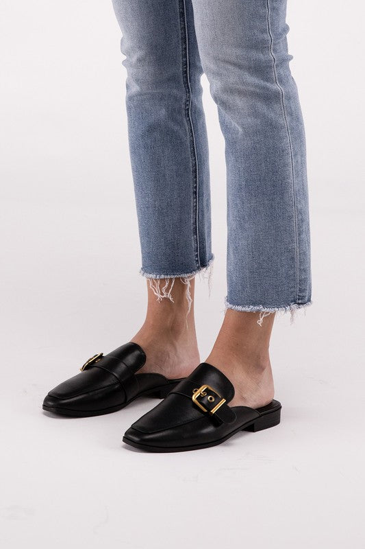 Morris Buckle Backless Slides Loafer Shoes