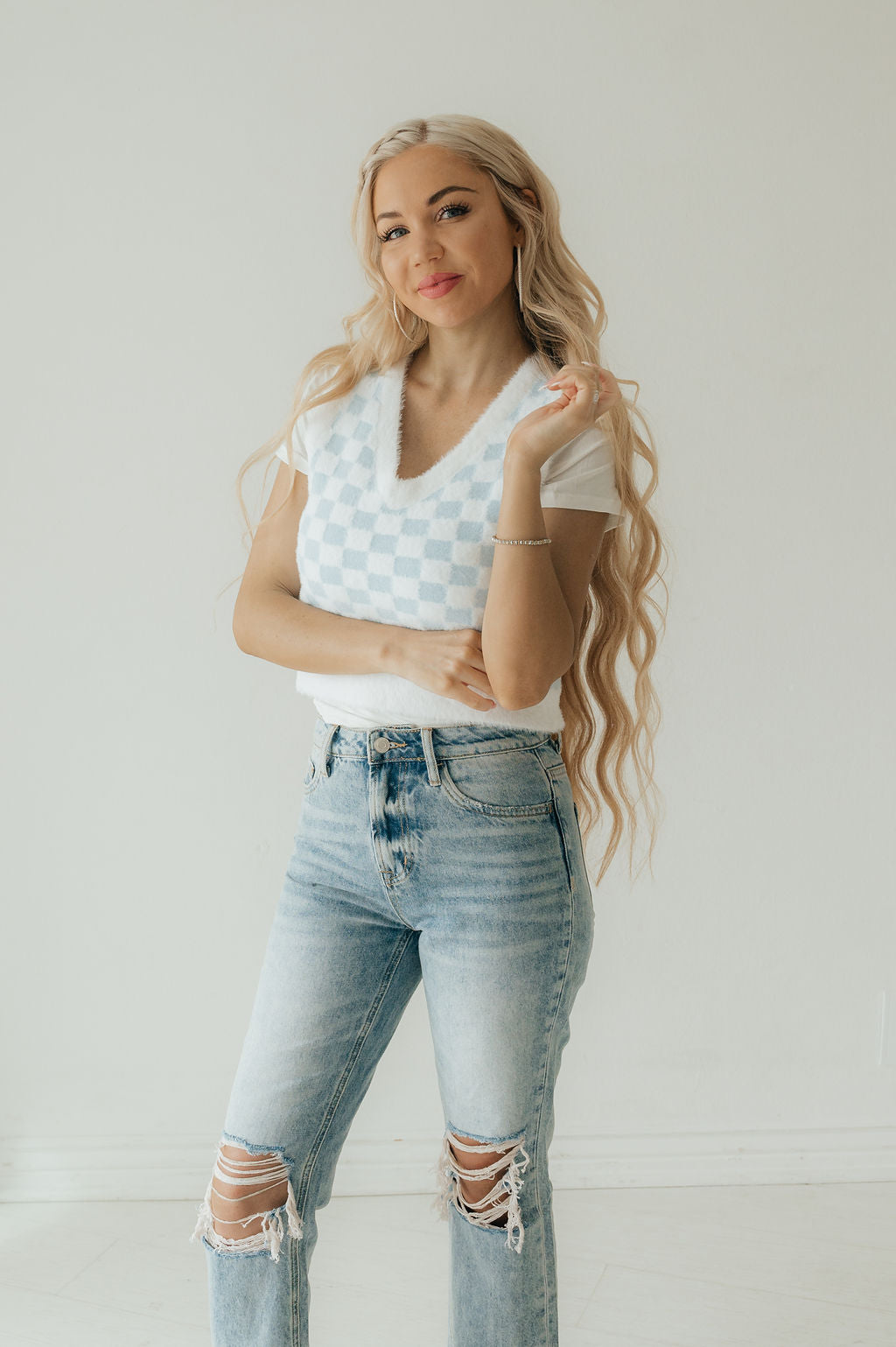Checker Board Sweater Vest