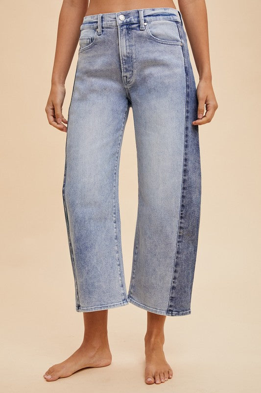 Annie Two Toned Barrel Jeans