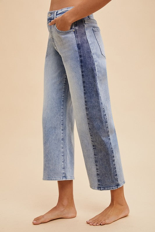 Annie Two Toned Barrel Jeans