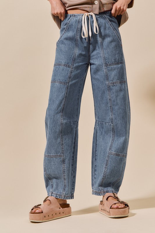 Macey Mid Rise Barrel Pants