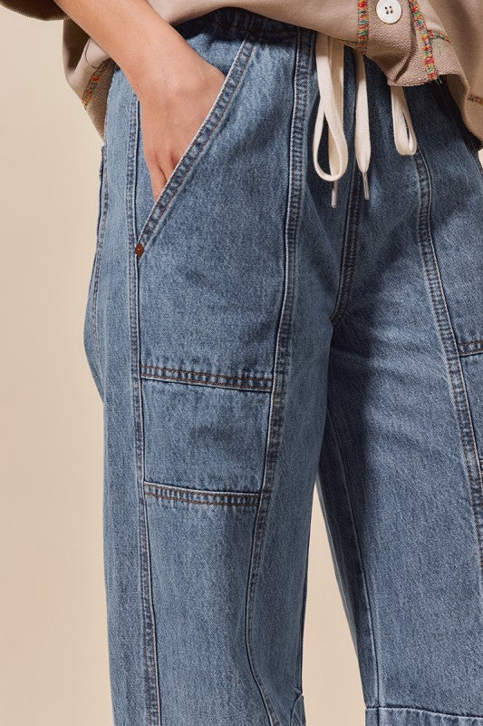 Macey Mid Rise Barrel Pants