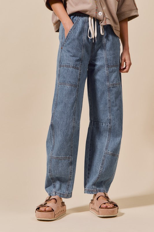 Macey Mid Rise Barrel Pants