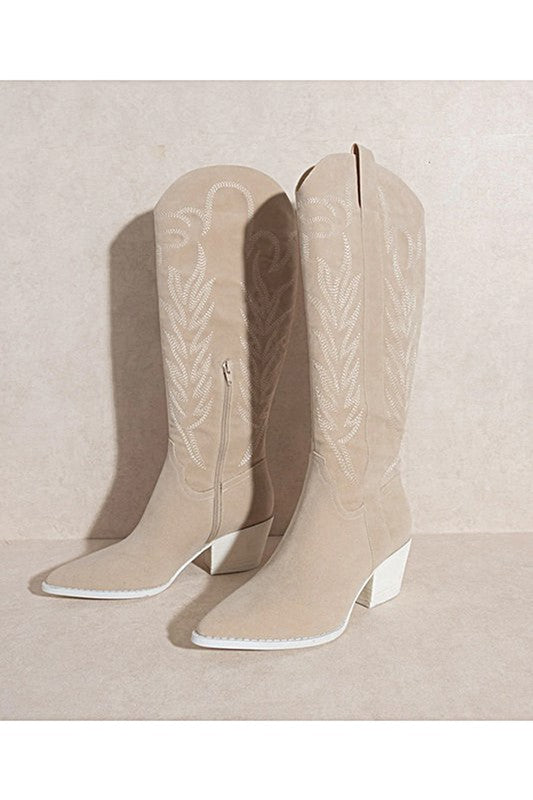Sammy Embroidery Western Knee High Boot