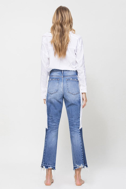 Vervet Colorblock Cropped Denim Jeans