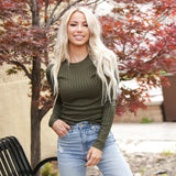 Shelby Ribbed Fitted Basic Top