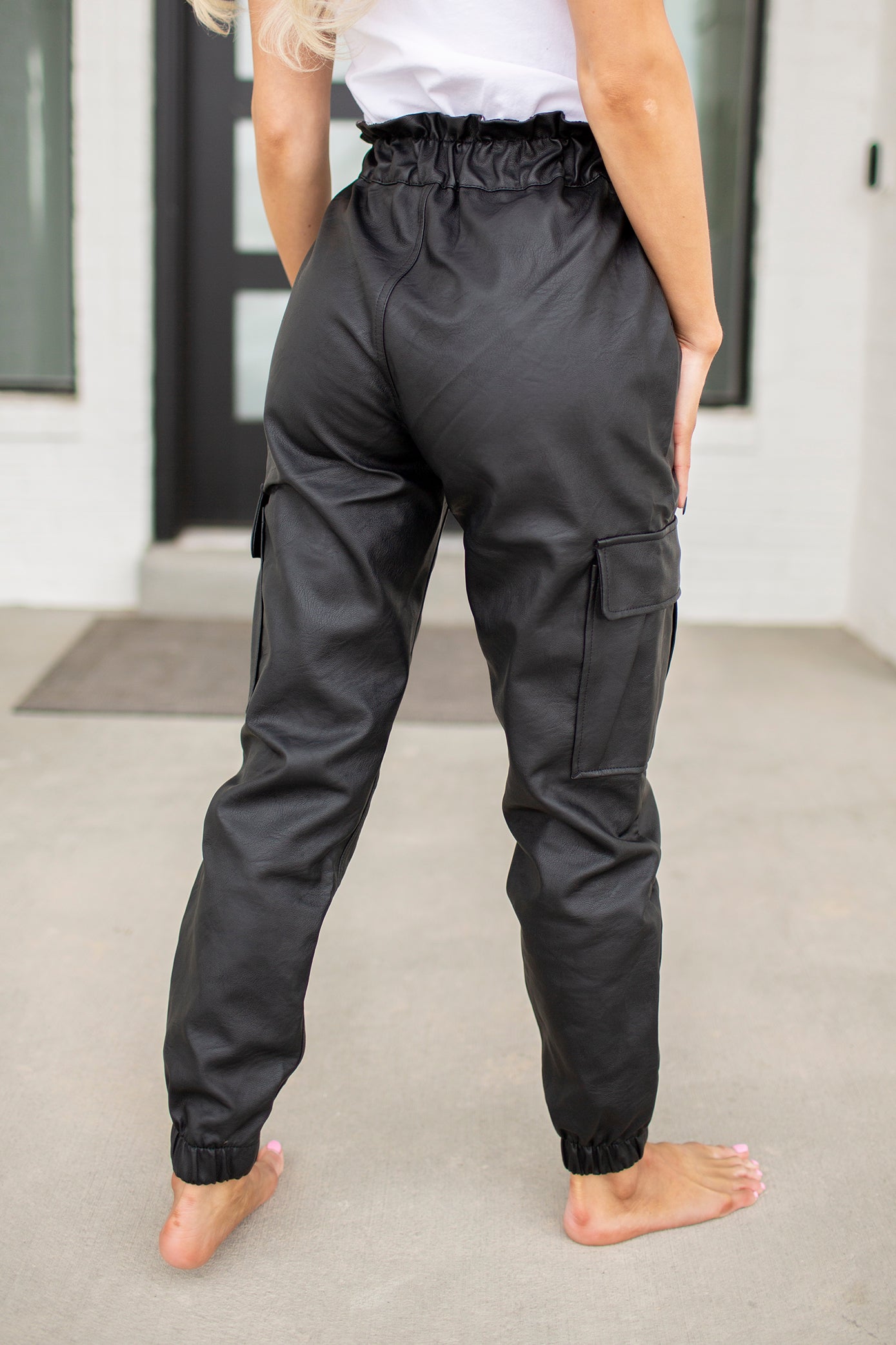 Kancan Faux Leather Paperbag Joggers