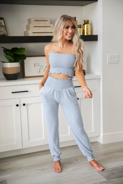 Smocked Top and Jogger Set